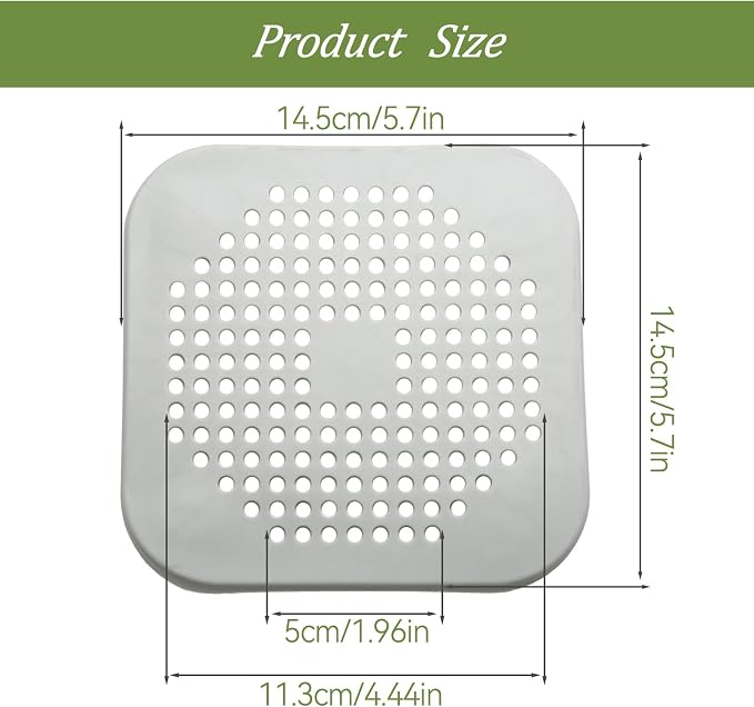 Waziaqoc 2 Pack Drain Hair Catcher, Square Silicone, - Image 4