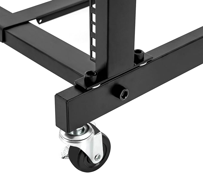 9U/12U/16U DJ Mixer Stand Adjustable Rack, Rack Mount Mixer Case Stand Studio Equipment Cart Stage Amp DJ Rolling (12U)