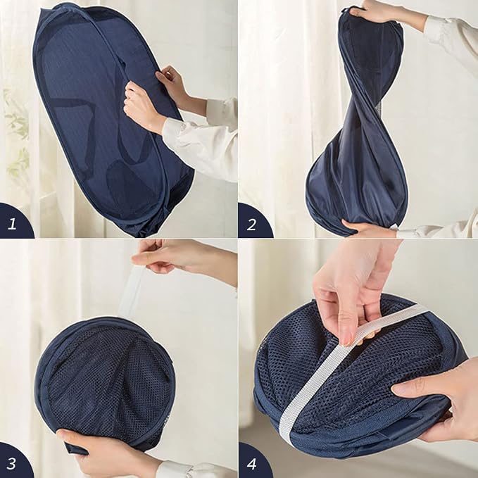4 Pcs Collapsible Laundry Baskets, Pop-up Laundry Hamper - Image 4