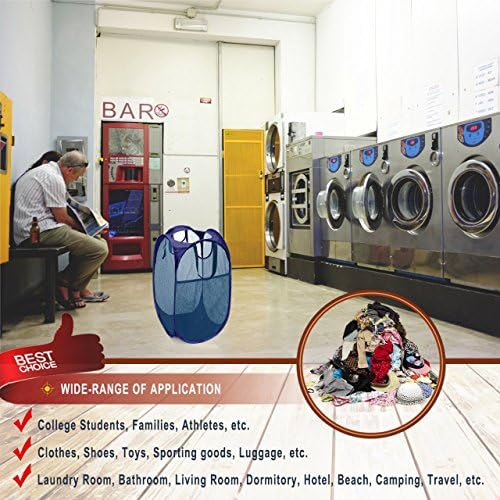 HOUSE AGAIN Strong Mesh Pop Up Laundry Hamper, 70L Collapsible Laundry Basket - Image 7