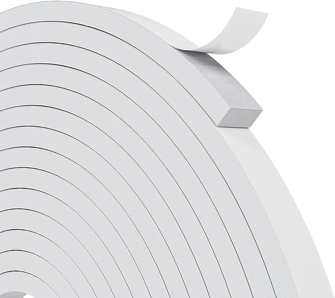 66FT EVA Foam Weather Stripping Door Seal, Self-Adhesive Weatherstrip Tape by Bantie