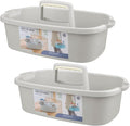 Large Cleaning Supplies Caddy Portable Shower Caddy Basket Light Gray 2Pk by JiatuA