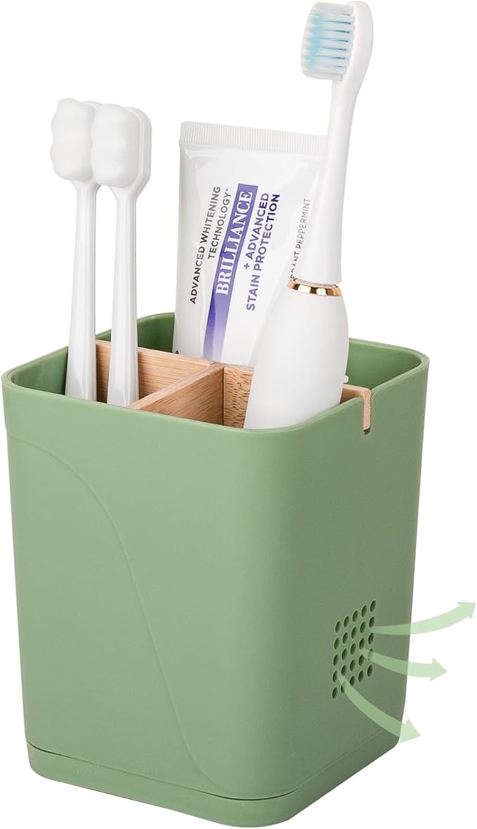 Electric Toothbrush Holder Tooth Brush and Toothpaste Organizer, Drainage Holes by Heagoale