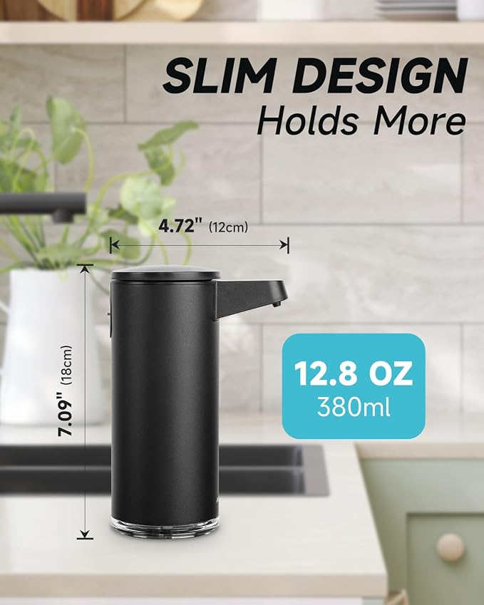 AIKE SensePro Automatic Soap Dispenser 12.8oz Spot Resist Matte Black | Type-C - Image 7