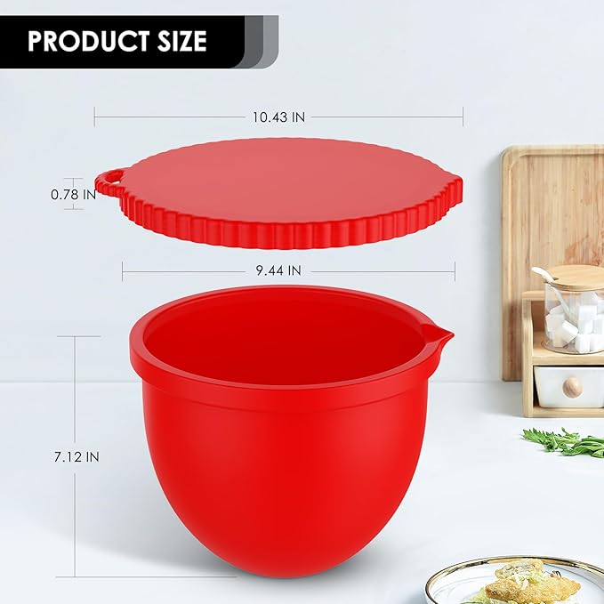 Silicone Bowl Liners for 5 QT KitchenAid Mixers, 3 Set Silicone Bowls with Lids,Quick Replacement, Multi-Occasion
