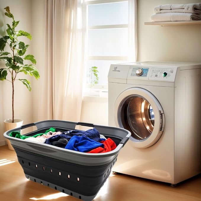 SAMMART 42L Collapsible Plastic Laundry Basket - Image 3