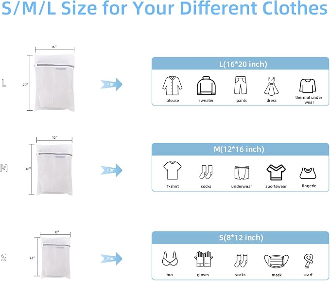 GOGOODA Mesh Laundry Bags for Delicates Durable Protective Wash Bags - Image 3