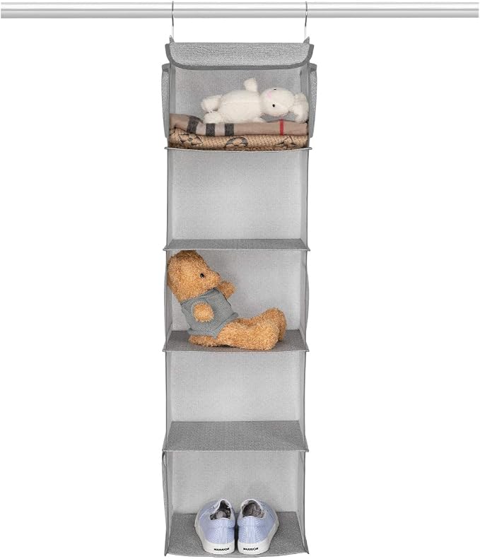 5 Shelves Hanging Closet Organizer, 2 Pack Hanging Storage - Image 8