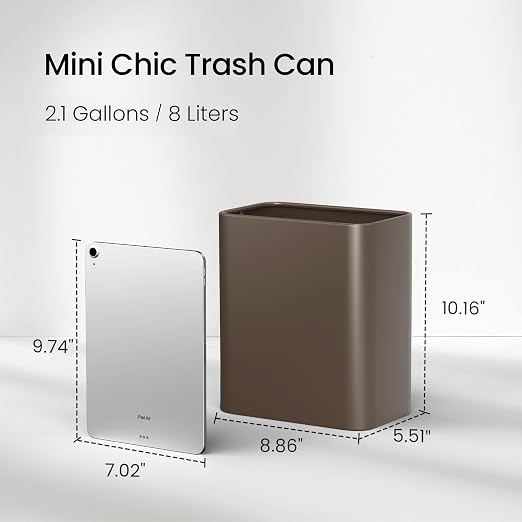 Cesun Small Bathroom Trash Can, 2.1 Gallons, Under Sink Wastebasket, Stainless - Image 3