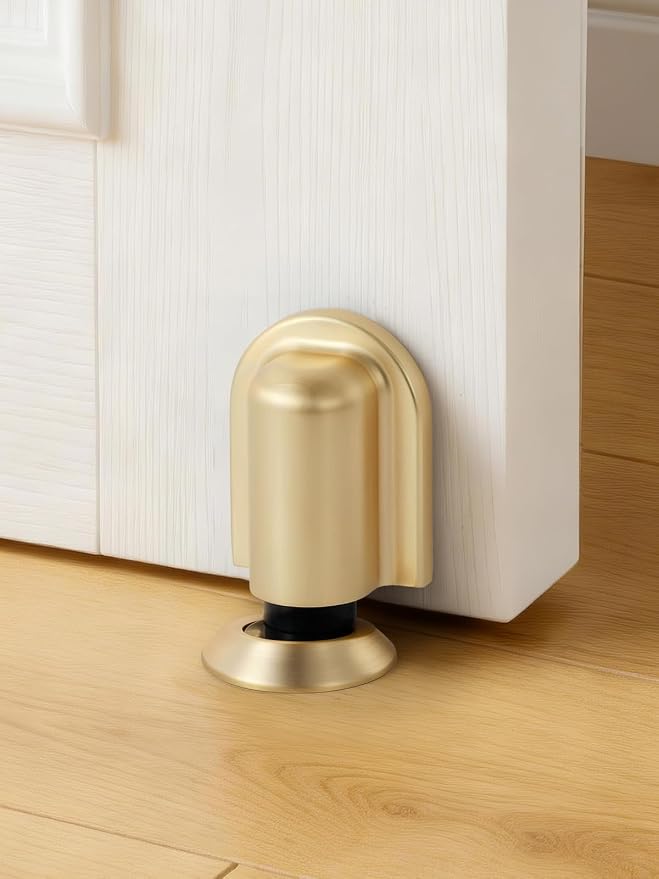 1 Pack Gold Door Stopper Magnetic Door Cathc Brushed Gold Floor Mounted Door - Image 3