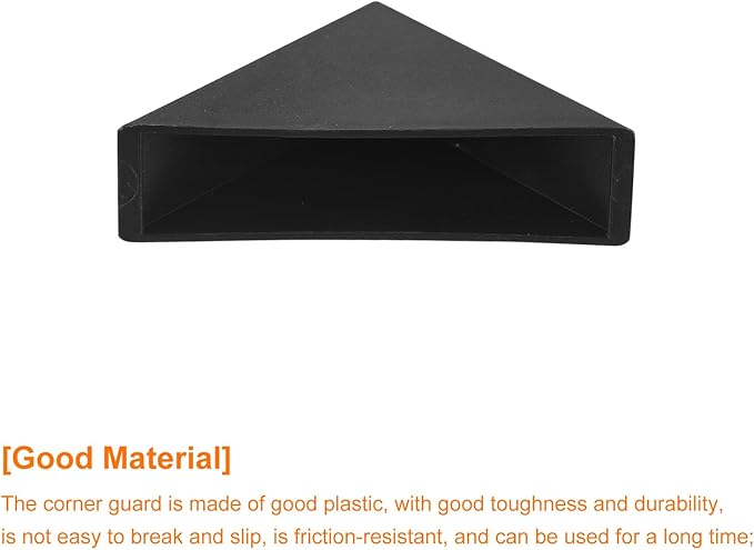 uxcell 20Pcs Plastic Corner Protectors 12x50mm Right Angle Shape Glass Corner Guards Cushion for Corner Protection of Glass, Mirror, Tile, Black