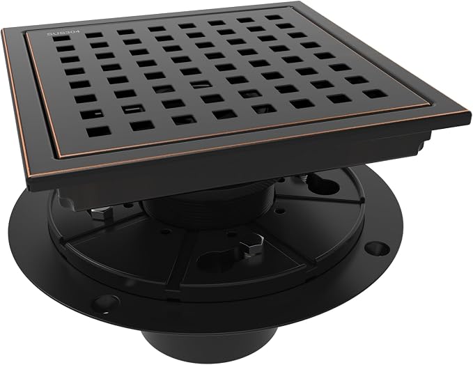 6 Inch Square Shower Floor Drain by WEBANG
