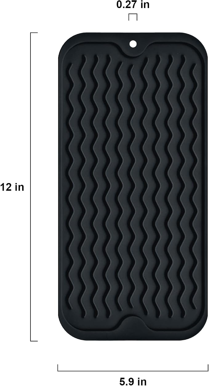 Silicone Dish Drying Mat, Non-Slip Easy Clean Sink Mat, Large Heat-resistant - Image 3