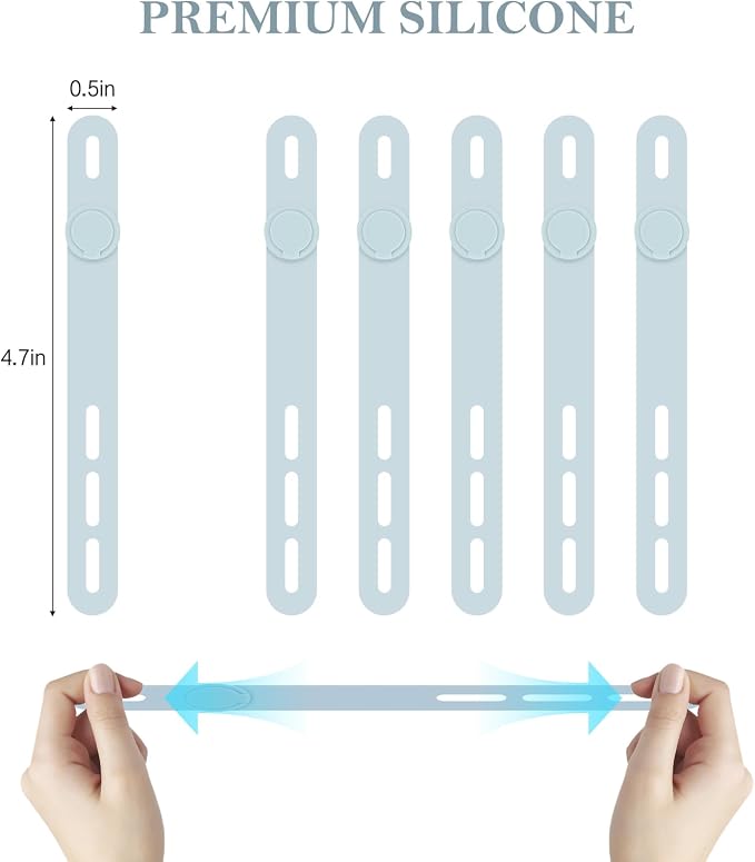 Donruby 30Pcs Silicone Cable Ties, Reusable Cord Organizer Straps, 4.7" - Image 2