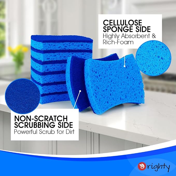 Orighty Non-Scratch Scrub Sponges, 24 Pack Kitchen Sponge Cleaning Sponge | - Image 4