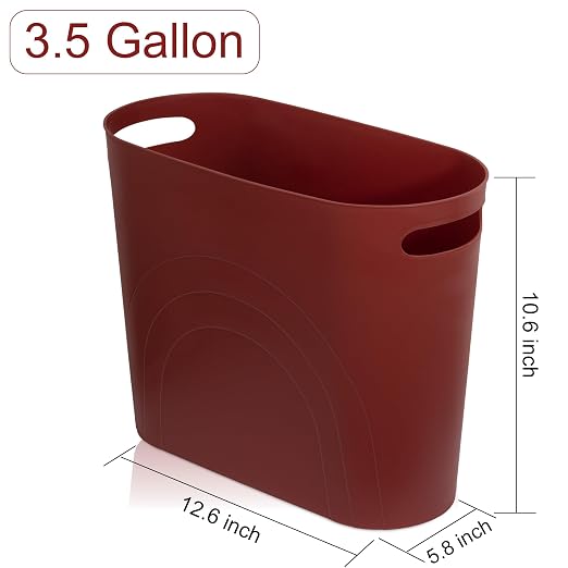 rejomiik Small Bathroom Trash Can, 3.5 Gallon Slim Garbage Can, Office and - Image 6
