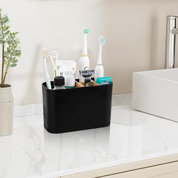 Toothbrush and Toothpaste Holder, 5 Slots, Kids Electric Tooth Brush Organizer - Image 2