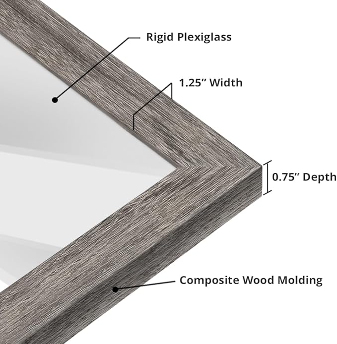 wallsthatspeak 15x22 Gray Barnwood Picture Frame for Puzzles Posters Photos or Artwork