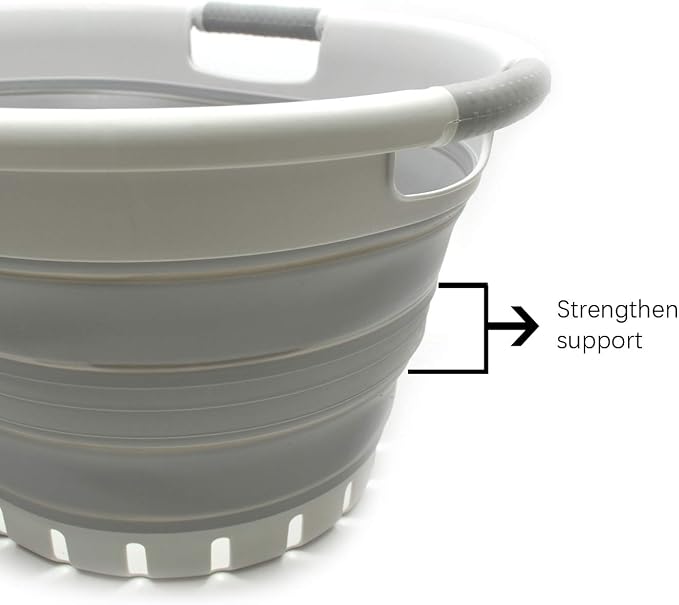 SAMMART 36L Collapsible 3 Handled Plastic Laundry Basket-Foldable Pop Up - Image 6