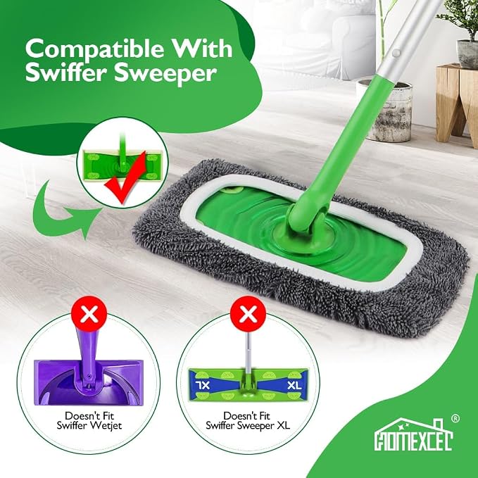 HOMEXCEL Reusable Microfiber Mop Pads Compatible - Image 2