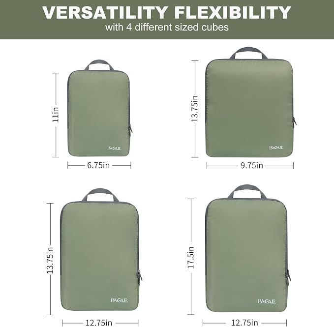 BAGAIL 4 Set/6 Set/8 Set Compression Packing Cubes Travel Accessories - Image 2