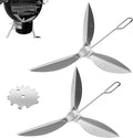 22-1/2-Inch One-Touch Cleaning System Kit, Compatible with Weber Grill Parts, 7444 Weber Kettle Grills - for Grill Bottom, Grill Damper Air Amount Control and Kettle ash Clean-Out, Silver. (2)