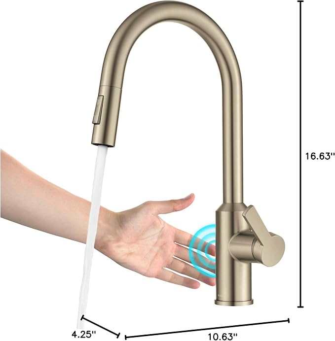KRAUS Champagne Bronze Touchless Pull Down Faucet KSF-2830SFACB | Motion-sensor - Image 18