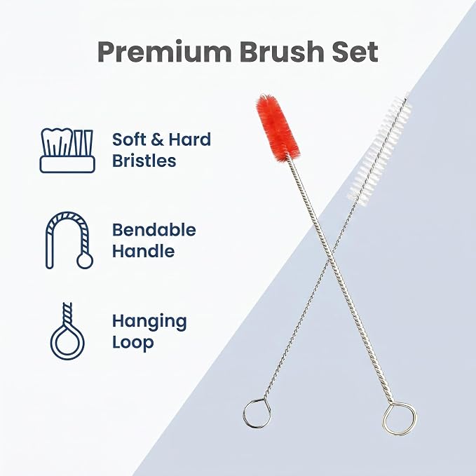 Straw Cleaner Brush, Reusable Metal Handles Straw Cleaner Brush Extra Long - Image 2
