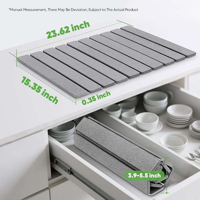 Stone Drying Mat for Kitchen Counter, Quick Diatomaceous Earth Mats for Dishes - Image 5