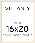 Vittanly 16x20 Picture Frame, Solid Wood Frame with Plexiglass, Includes 11x14 Mat, Wall Hanging for Photos, Home Decor, White, 1 Pack
