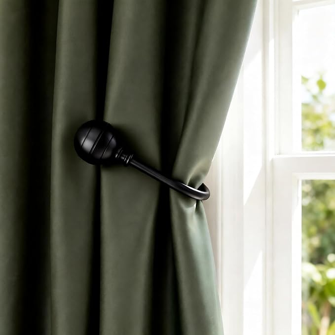 Large Curtain Holdbacks, Matte Black - Image 3