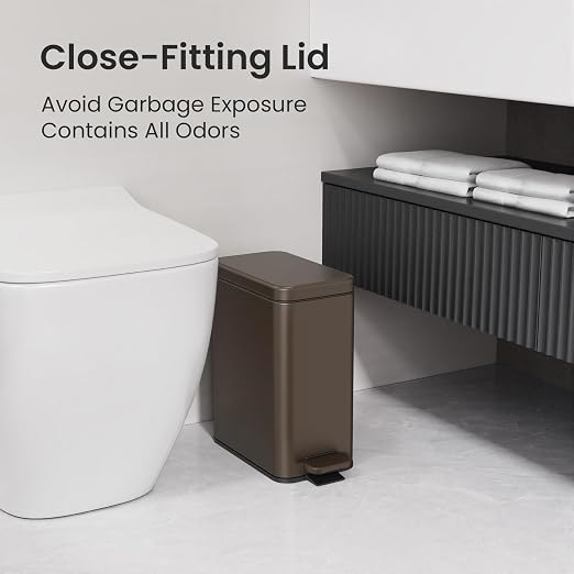 Cesun 2.6 Gallons Small Bathroom Trash Can - Image 2