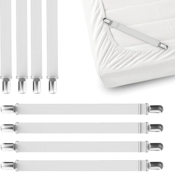 FeelAtHome 8-Piece White Bed Sheet Clips by FeelAtHome