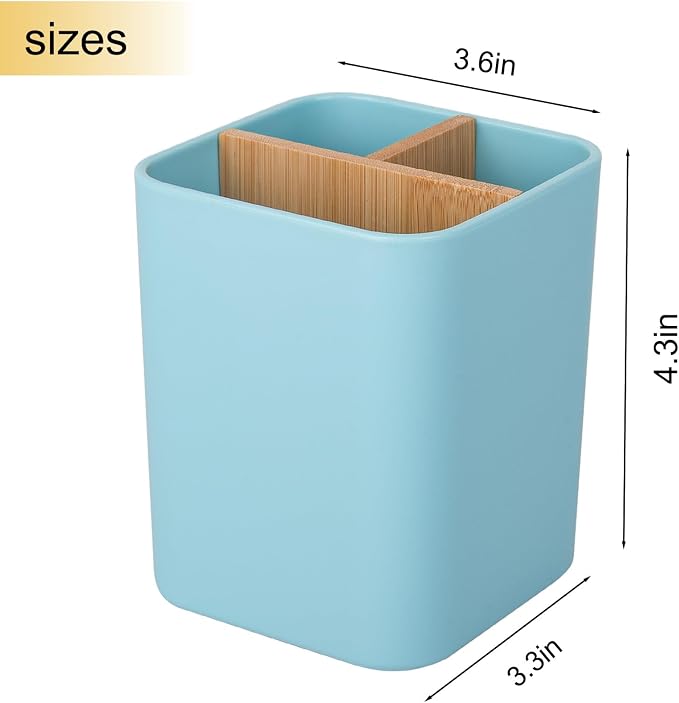 Bamboo Toothbrush Holder for Bathrooms Toothpaste Organizer - Image 5