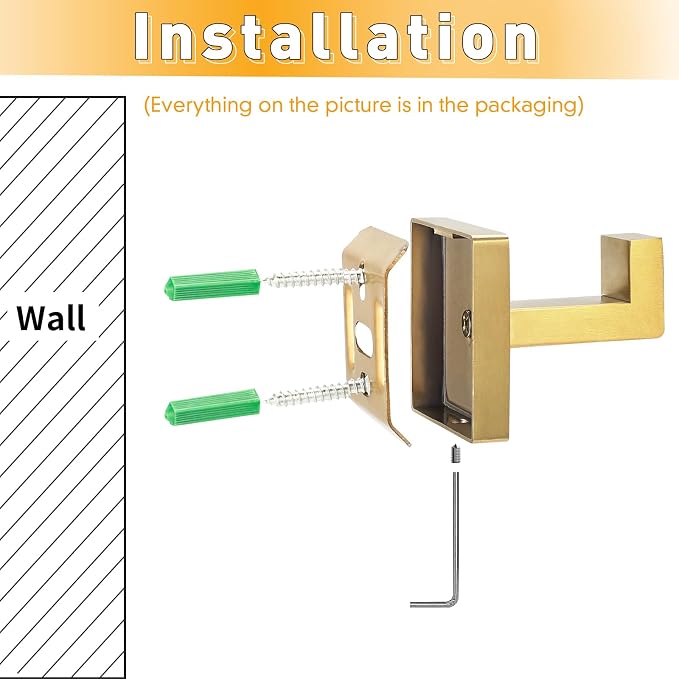 IBosins 4-Pack Towel Hooks Hand Towel Holder Bathroom Robe Hanger Gold | - Image 7