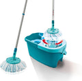 Leifheit Clean Twist Disc Mop Ergo Mop and Bucket, Floor Mop with Moisture-Controlled Spin Mop, Easy-Steer 360 Joint Microfibre Mop Head, 33cm Wide, Twist Mop