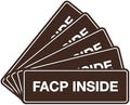 Signs ByLITA Standard FACP Inside Sign | Fire Safety Signage (Dark Brown) - Medium 5 Pack