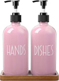 ALELION Dish Soap Dispenser for Kitchen - 16 OZ Glass Hand Soap Dispenser Set - by ALELION