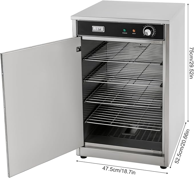 5Tier Commercial Food Warmer, 600W Food Warming Cabinet 110V Countertop Heated Holding Cabinet Electric Hot Box Food Warmer with Digital Display, 86~185℉ Temperature Control