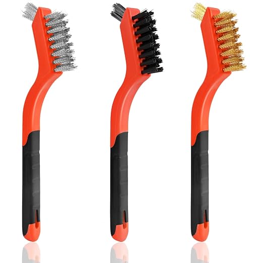 3PCS Wire Brushes for Cleaning Rust, Brass & StainlessSteel Bristles by Unknown