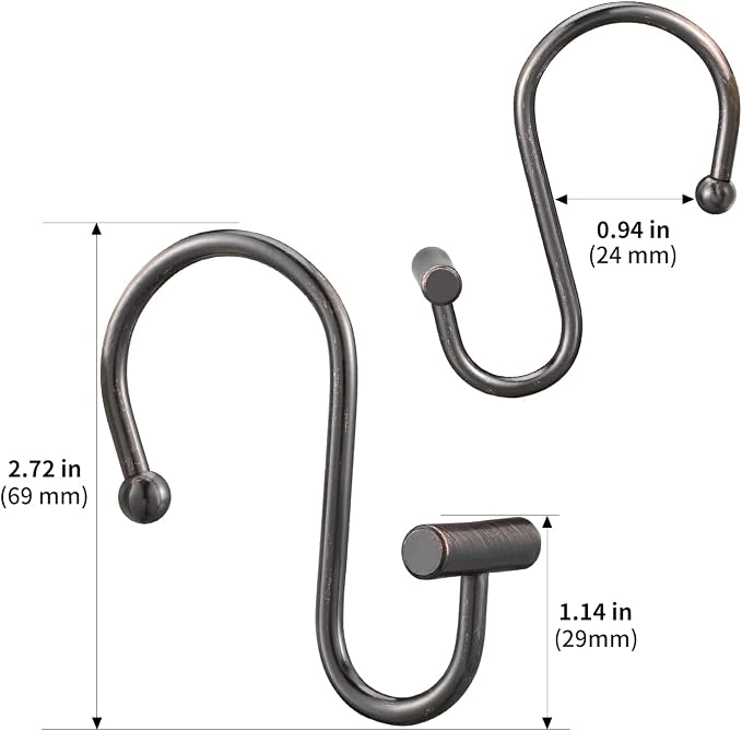 Bronze Shower Curtain Hooks, Rust Proof Shower Curtain Rings - Image 6