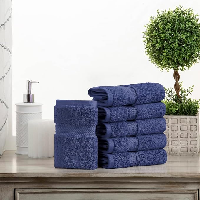Superior Egyptian Cotton Plush & Absorbent, Face Towel Set of 6, Soft Luxury - Image 2