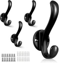 4 Pack Coat Hooks Wall Mount Heavy Duty Utility Retro Double Hooks by PEOIAOY