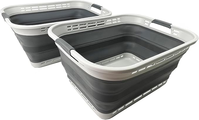 SAMMART 42L Collapsible Plastic Laundry Basket by SAMMART
