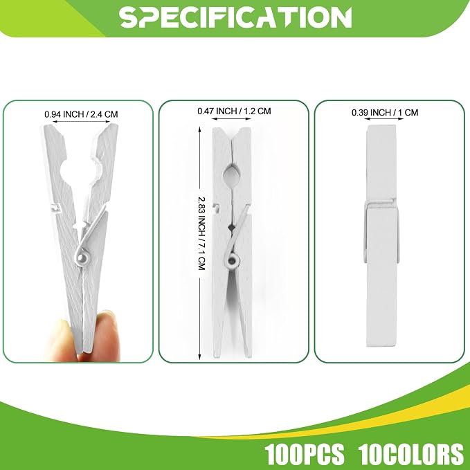 100 Pcs White Clothes pins - Image 7