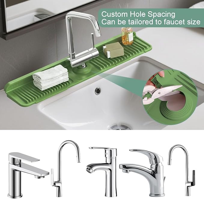 24 Inch Silicone Faucet Mat for Kitchen Sink Splash Guard Folding Faucet Mat - Image 8