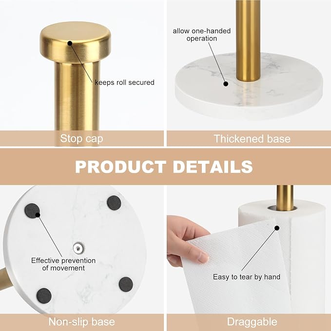 Standing Paper Towel Holder, Kitchen Paper Towel Roll Holder- - Image 3