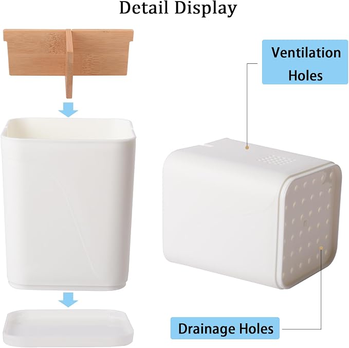 Electric Toothbrush Holder Tooth Brush and Toothpaste Organizer, Drainage Holes - Image 3