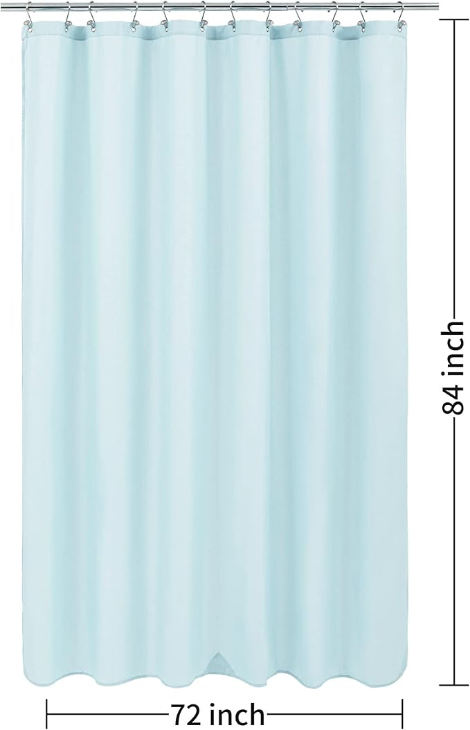 ALYVIA SPRING Extra Long Waterproof Fabric Shower Curtain Liner Blue - Image 7