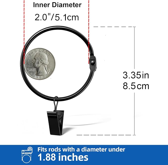 24 Pack 2 Inches Openable Curtain Rings - Image 7